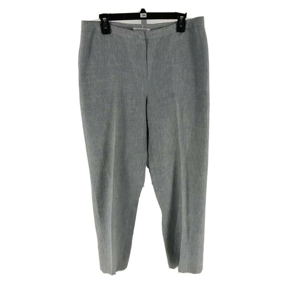 L.K. Bennett Women's Light Blue 100% Linen Ankle Pants Size 14‎ Inseam 28